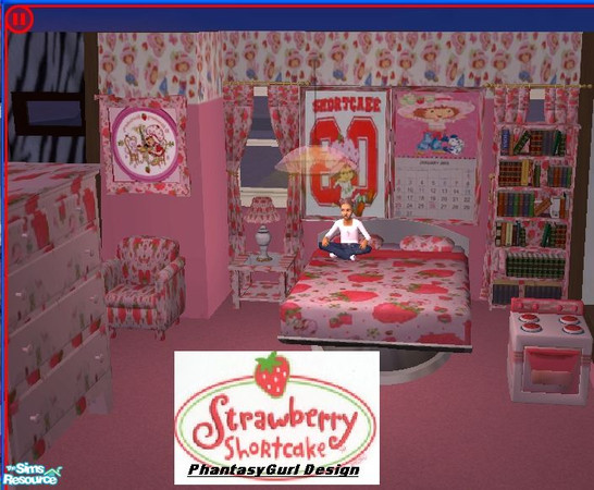 Sims 2 — Strawberry Shortcake Girl's Room by PhantasyGurl — My newest girls' room I had soo much fun making this and
