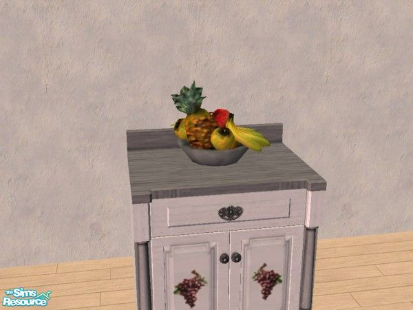 Sims 2 — Grey bowl by Bitzybus — Grey colored fruit bowl to match the set.