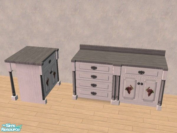 Sims 2 — Grey colored counter by Bitzybus — Grey colored counters with darker countertops as in the picture, decorated