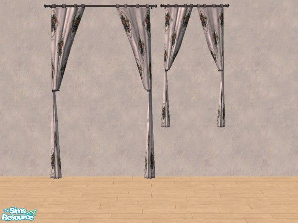 Sims 2 — Grey Fruit Kitchen Curtains by Bitzybus — Curtains for the Grey & Silver Fruit Kitchen set.