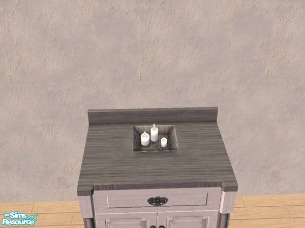 Sims 2 — Candle base by Bitzybus — Grey colored candle base to go with the set. 