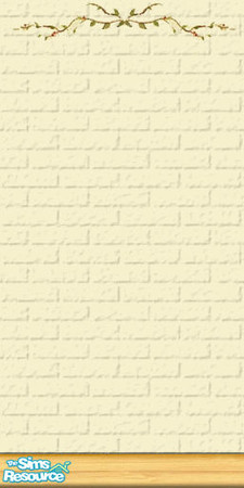 Sims 2 — Creme Painted Brick Wall- Tree Stencil C by dotcombuilder — Creme Painted Brick Wall- Tree Stencil Center.
