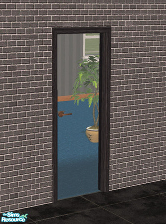 Sims 2 — Value glass door, black frame by TSR Archive — Value glass door, black frame