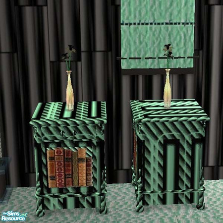 Sims 2 — Mint end table by buntah — This is a combination end table/bookcase for my Mint Madness set. The books are just