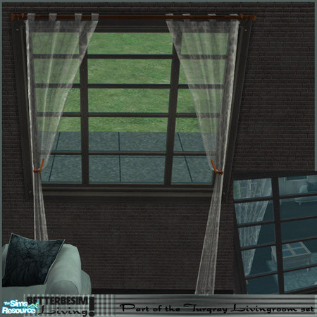 Sims 2 — Turqray-set, Curtains by BetterbeSim — Crystal clear curtains. Transparant fabric with web-pattern. Created by