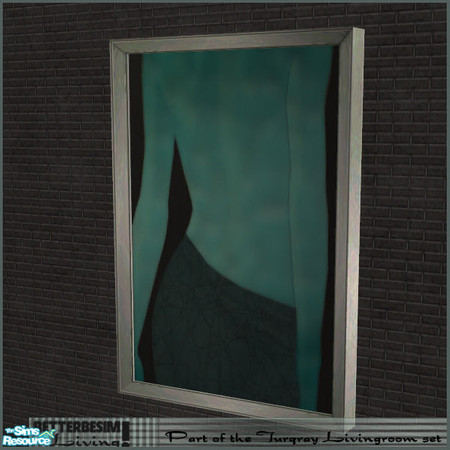 Sims 2 — Turqray-set, Cold Woman Painting by BetterbeSim — Woman in turqoise. Created by BetterbeSim. Do not change