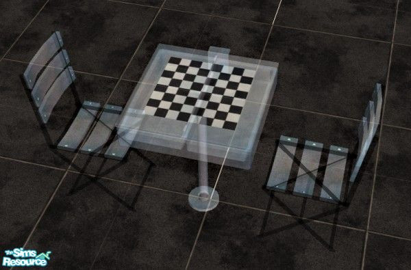 Sims 2 — Glass Chesstable by Bitzybus — Outdoor chesstable made of glass.