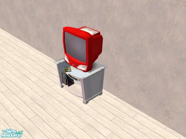 Sims 2 — Red TV by Bitzybus — Red TV to go with the Love & Kisses bedroom set.