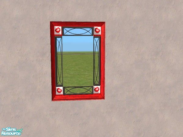 Sims 2 — Mirror frame by Bitzybus — Mirror for the Love & Kisses bedroom set.