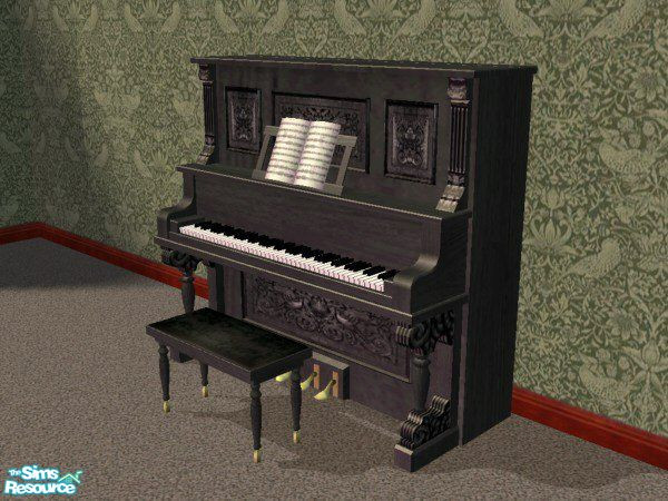 Sims 2 — Chimeway Piano - Black by victoriamayorofthetown — Just a simple recolor of the Chimeway Piano that I created