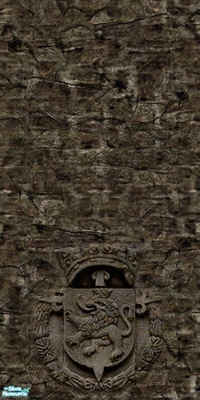 Sims 2 — Medieval set / Gray Stone wall + lion motif by Axanterre — Costs: 21