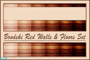 Sims 2 — Brodski Red Set by SofijaDosen — Price in game is 1$. Catalog placement for floors is wood, for walls is