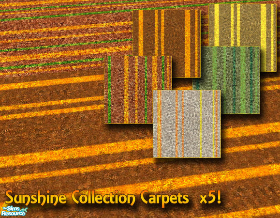Sims 2 — Sunshine Carpets / 5 by Axanterre — A set of 5 striped carpets. Costs: 5