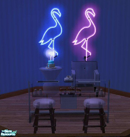 Sims 2 — Purple Glass Party Set by SSilver — Have fun with your new glass party furniture! This set includes a bar, bar