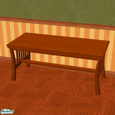 Sims 2 — Summer's End Dining Table by Nikki041498 — Deep red wood matches the other woodtones in the Summer's End