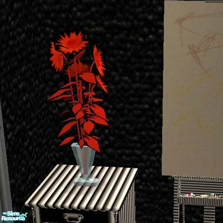 Sims 2 — Abstract Red Flower "Sculpture" by buntah — This is the abstract red flower sculpture for my Artist's
