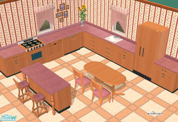 Sims 2 — "Besher" Kitchen Set by TSR Archive — "Besher" kitchen comes with a set of counters, dining
