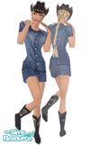 Sims 1 — Cow Girl7 by DOT — A button up blue jean top, worn with a blue jeans skirt, boots and hat :) The hat comes off