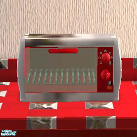 Sims 2 — Red Chrome Toaster Oven by buntah — This is the toaster oven for my Red Chrome Kitchen set. This requires the