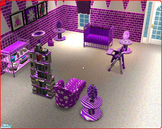Sims 2 — Purple Nursery by buntah — This nursery includes everything for mom and baby. Crib, changing table, washing