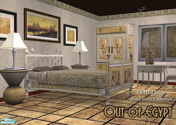 Sims 2 — FSMCDESIGNS Out of Egypt Collection by FSMCDESIGNS — Here is a bedroom set with an Ancient Egypt theme to it.