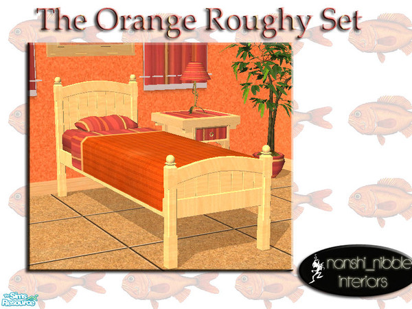 Sims 2 — The Orange Roughy Set - single bed by TSR Archive — Part of the orange roughy set