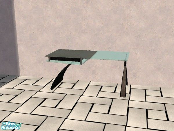 Sims 2 — Black desk - bottom by Bitzybus — Black desk bottom, mix and match with black and white.