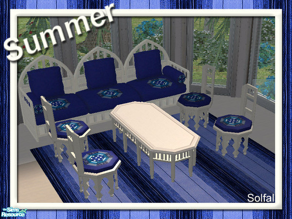 Sims 2 — Summer by solfal — A summer feeling in this room based on the Marockan furniture. Includes sofa, sofapillows,