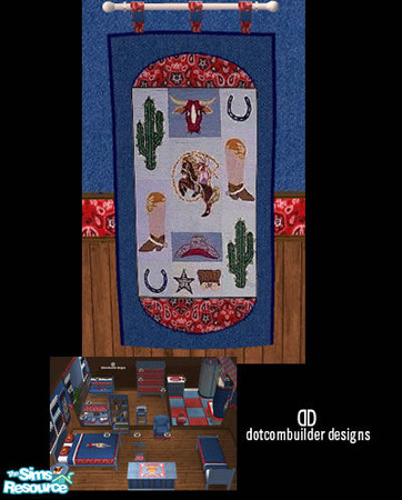 Sims 2 — Tapestry- Little Cowpoke by dotcombuilder — Tapestry for your little cowboy. Coordinates with my Little Cowpoke