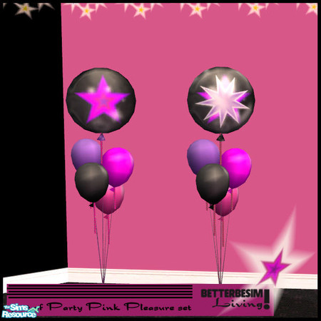 Sims 2 — *Celebration* Party Pink Pleasure set, P by BetterbeSim — *Celebration* Set two pink and black of balloons with