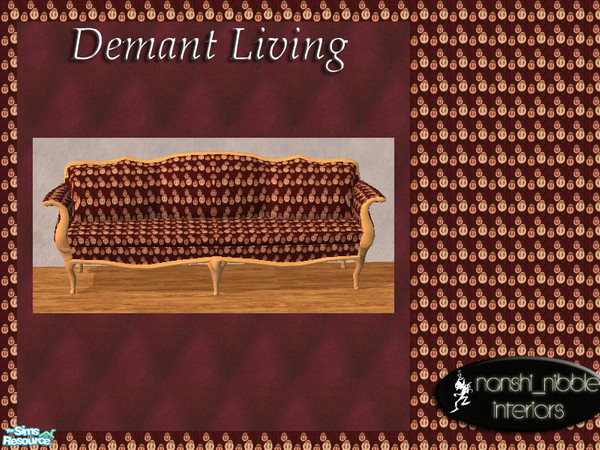 Sims 2 — Demant Living - Patterned Sofa by TSR Archive — Special thanks to the beautiful works of art of Rozi Demant