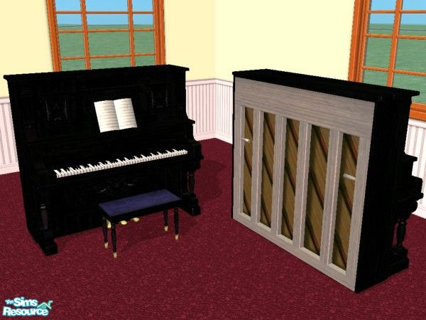 Sims 2 — Black Piano (Updated) by SimsExile — Recolor of standard Piano. Requires "Enable Color Options"