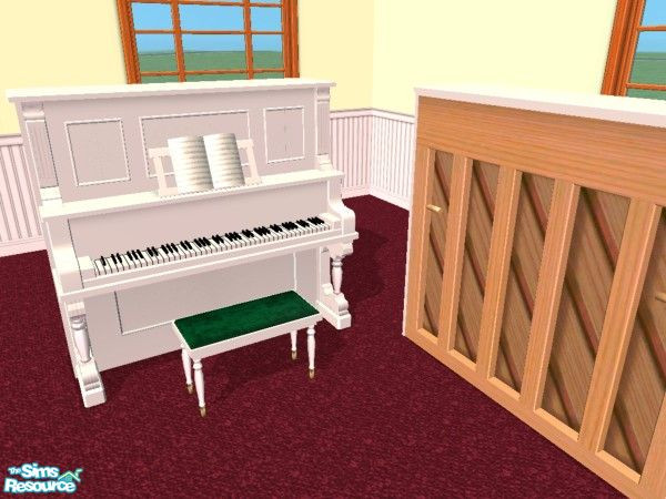 Sims 2 — White Piano (Updated) by SimsExile — Recolor of the standard Piano. Requires "Enable Color Options"