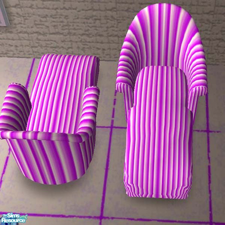 Sims 2 — Purple Striped Lounger by buntah — This is the lounge chair for my Total Decadence set.