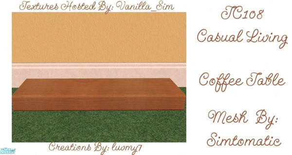 Sims 2 — TC108 Casual Living -  Coffee Table by luvmy7 — I recolored this set using the Suede Mesh Set by: Simtomatic,