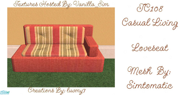 Sims 2 — TC108 Casual Living -  Loveseat by luvmy7 — I recolored this set using the Suede Mesh Set by: Simtomatic,