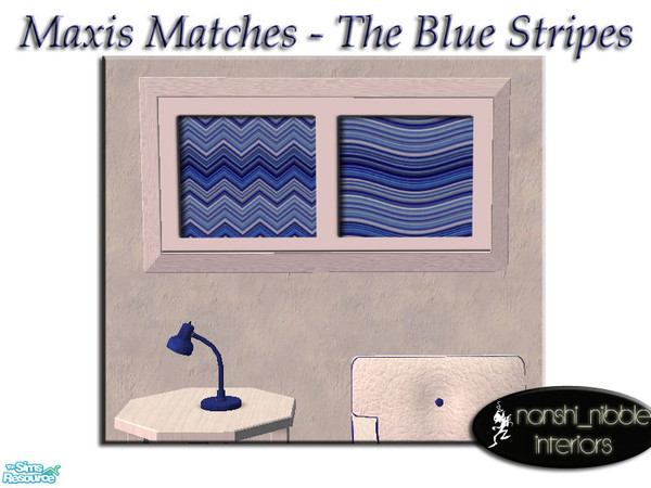 Sims 2 — The Blue Stripes - Painting by TSR Archive — Duo bluestripes painting...This object requires the Colour Enabled