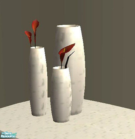 Sims 2 — White Brick Vase (part of set) by SSilver — This white brick textured vase is part of the White Brick Bedroom. 