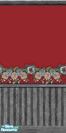 Sims 2 — Gothic Bordered by Lorah — red, blue, goth wall