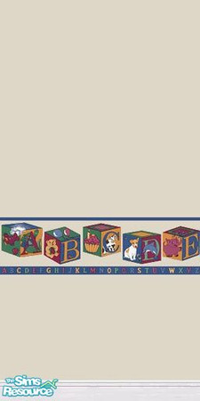 Sims 2 — ABC's by MidnightRose — an ABC wallpaper border for your babies room