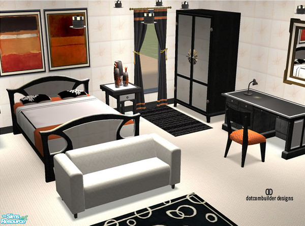 Sims 2 — A Touch of Orange by dotcombuilder — A modern, eclectic collection best described as simple elegance with a
