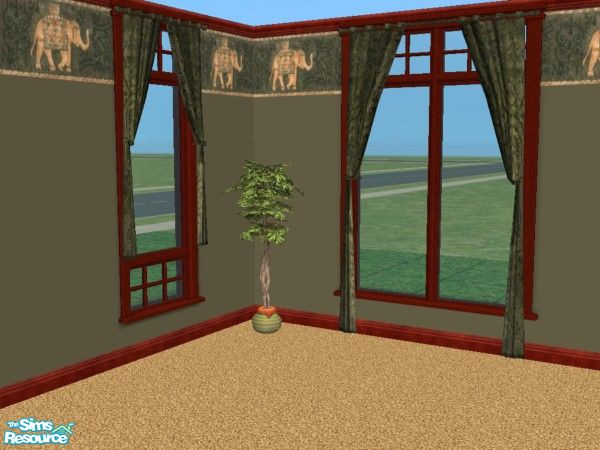 Sims 2 — VS Arabella Curtains by Vanilla Sim — Hand woven wool curtains to match the Arabella bedding. Made for the