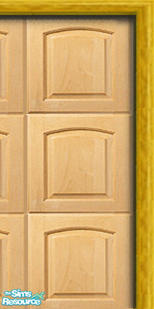Sims 2 — Lt. wood Garage door_Right by Raveena — This garage door consists of 3 wall files, a left, middle and a right.