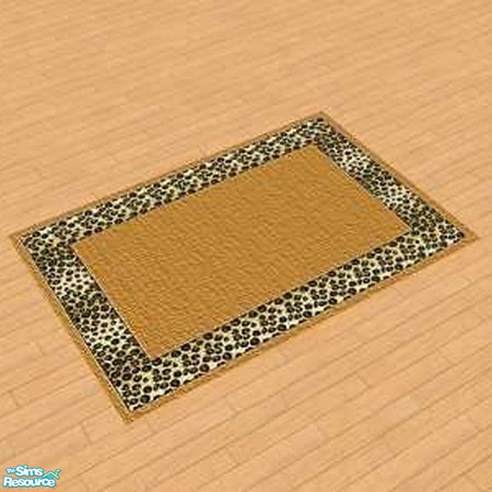 Sims 2 — Leopard Border Rug by Raveena — This rug consists of 6 pieces. Just put them together to make a lovely area rug.