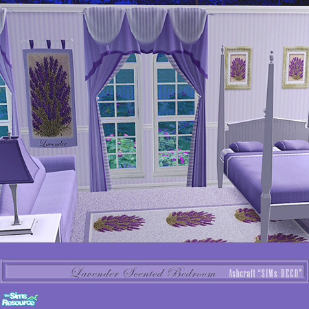 Sims 2 — Lavender Scented Curtain by Cashcraft — My 1st object recolor was a truly ugly sofa. This is my 2nd attempt at