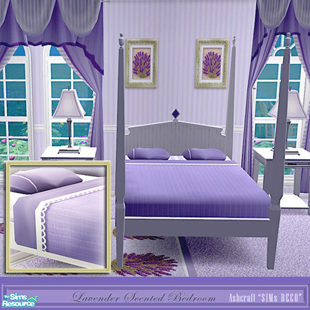Sims 2 — Lavender Scented Bedding by Cashcraft — Cool, crisp lavender scented bedding makes for a restful night sleep.