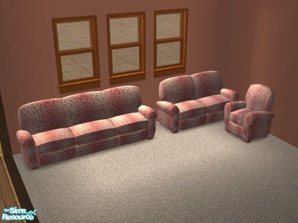 Sims 2 — Pink Leopard Sofa by oldmember_sapphy75 — This is the sofa that goes with the pink leopard livingroom set.
