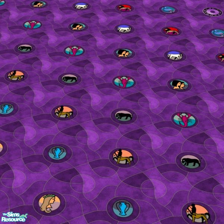 Sims 2 — Zodiac Flooring by Dr Pixel — Floor tiles with the Zodiac symbols 2x2 Set includes all 12 zodiac symbols, a