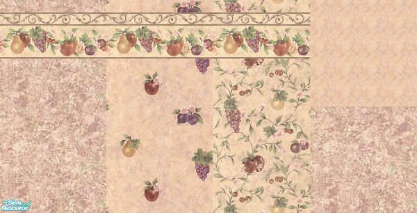 Sims 2 — Delicious Fruit - reddish by Meishuu — For the kitchen decoration, but looks good anywhere. Apples, grapes,