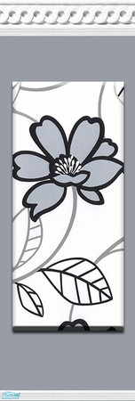 Sims 2 — Bold Gray Flower Panel by jigsawtooth — Matches bold gray bedding, art, floor and curtains. Found under Panels
